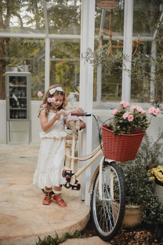 Vestido midi laise bordado