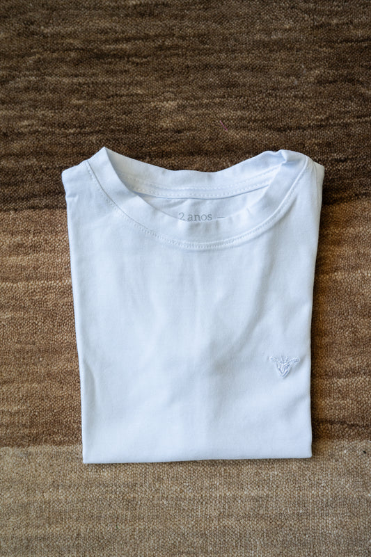 T-Shirt Branca Infantil menino Alg. Egípcio Nico & Pippa