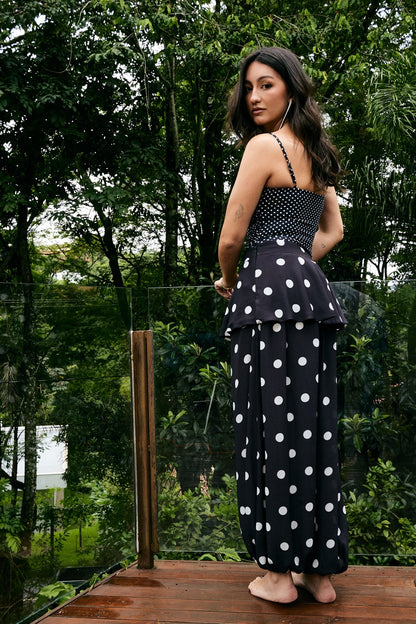Calça Peplum Poá