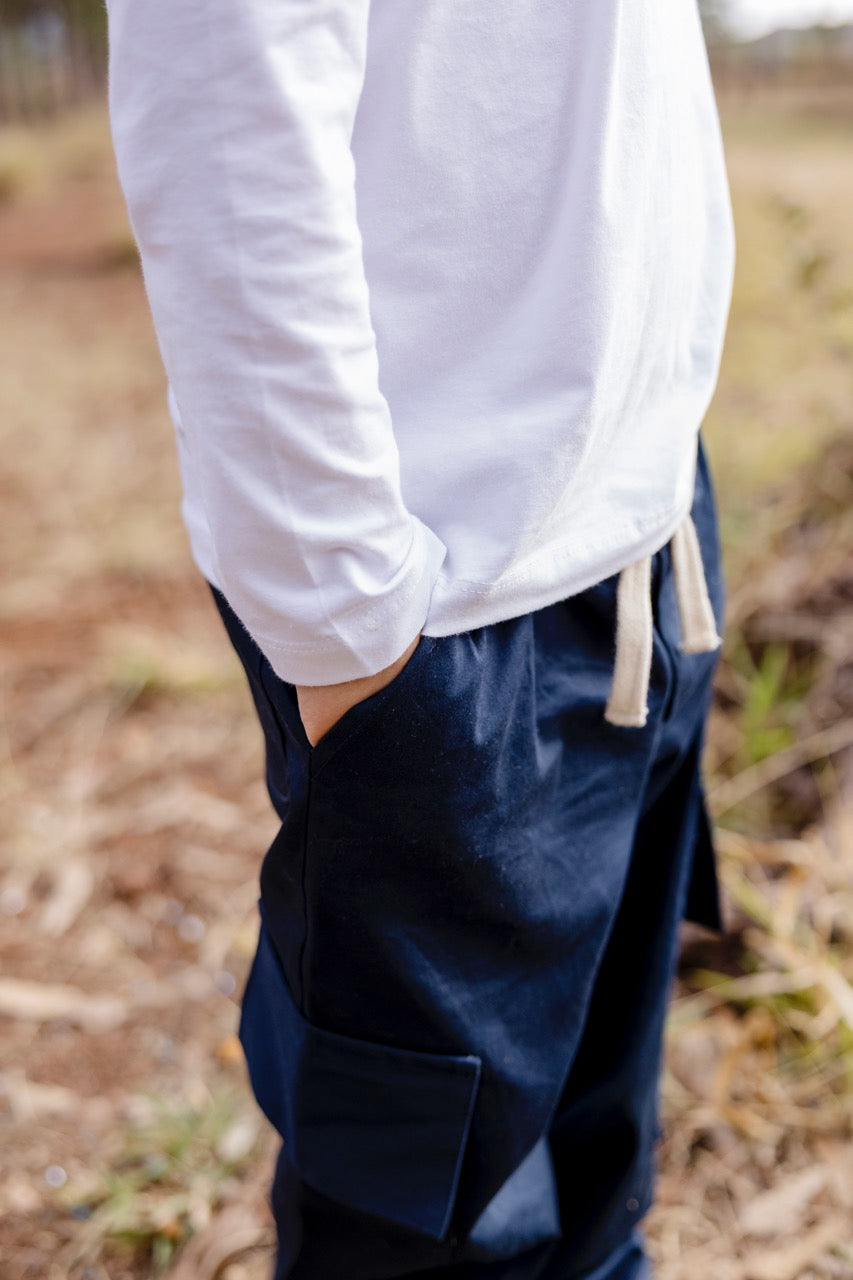 Calça Cargo Azul Marinho