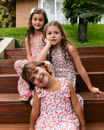 Vestido Tule Cerejinha Azul