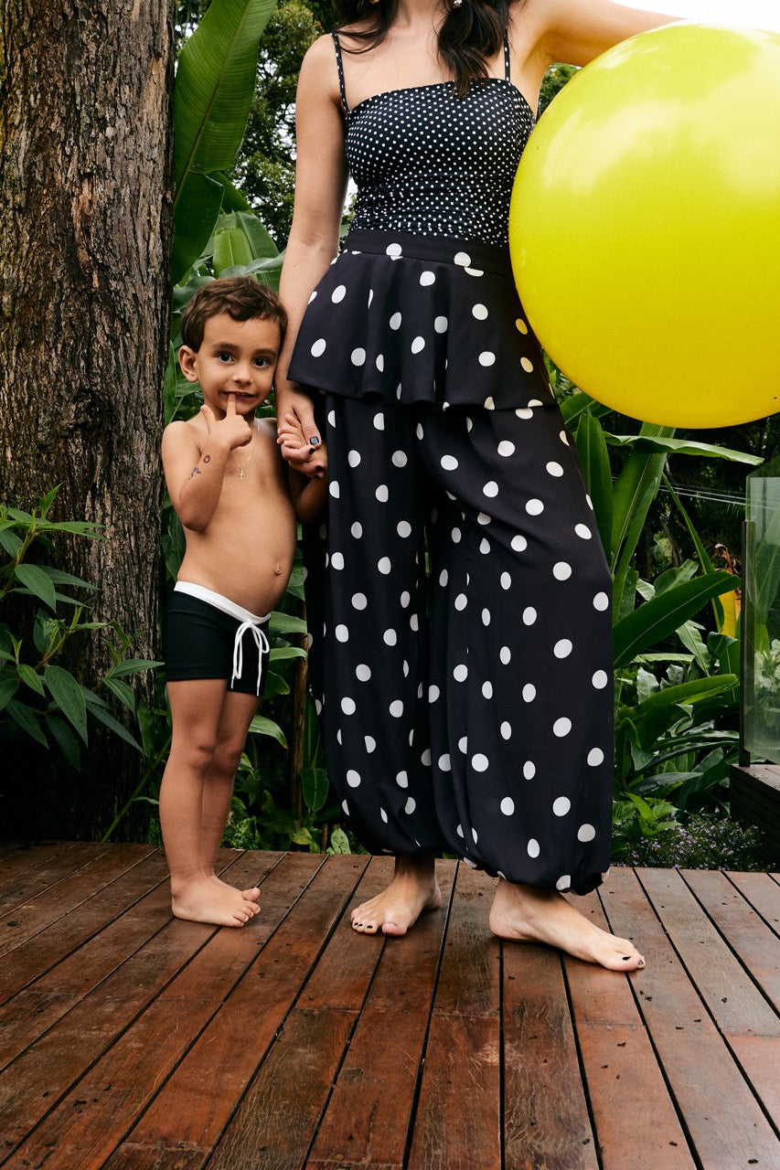 Calça Peplum Poá