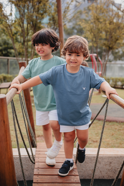 Camiseta em Algodão Egípicio Azul Celeste