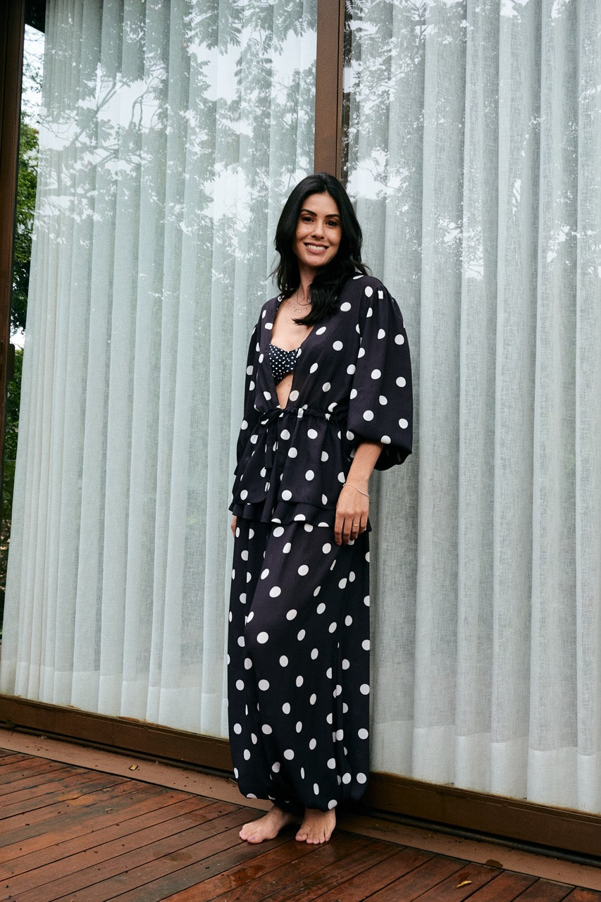 Calça Peplum Poá